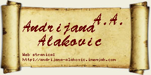 Andrijana Alaković vizit kartica